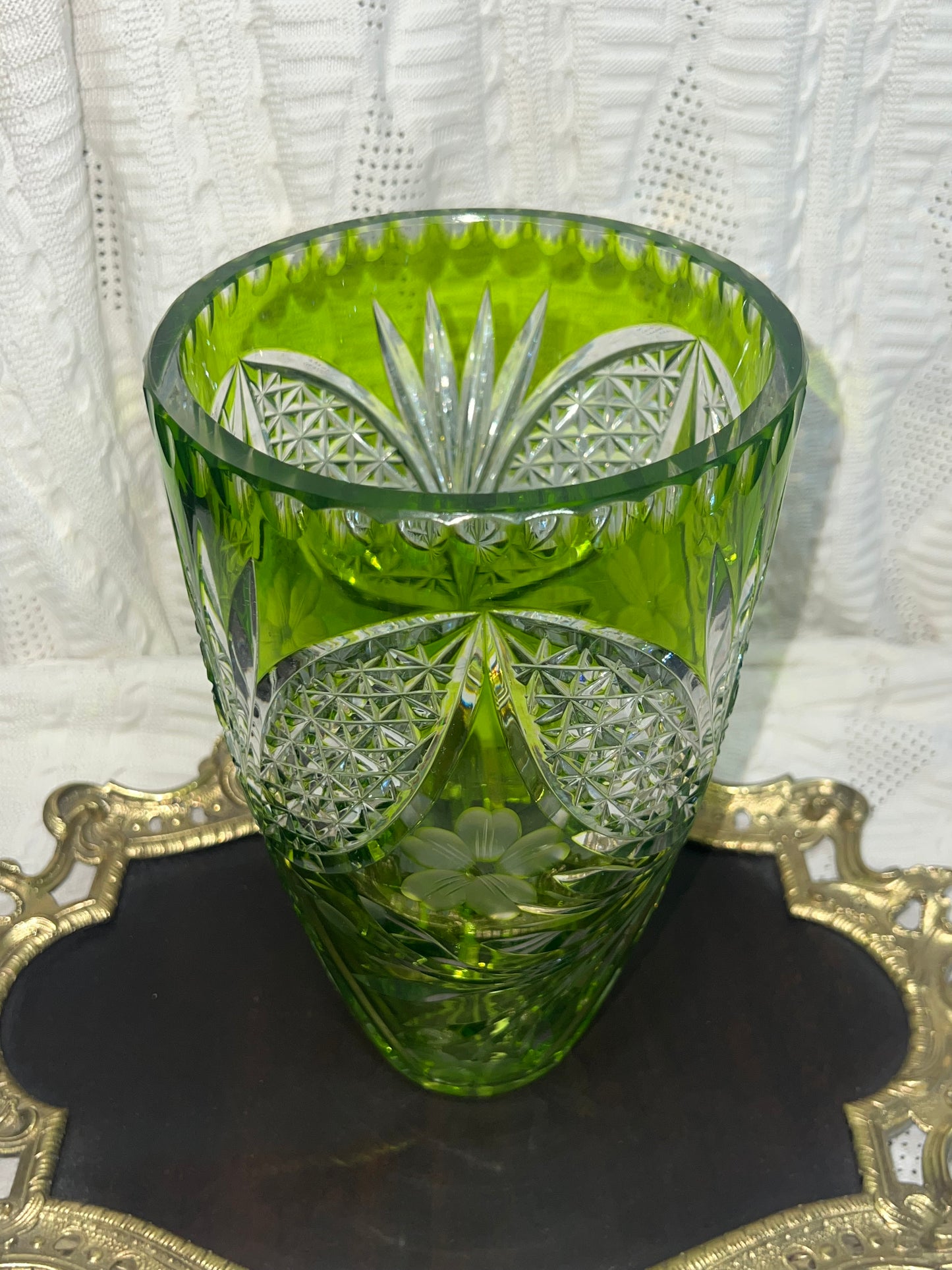 nachtmann lime paridot crystal vase