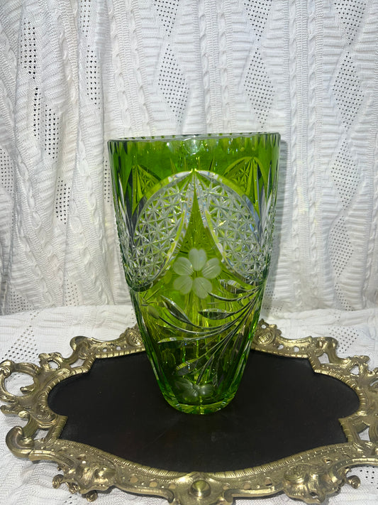 nachtmann lime paridot crystal vase