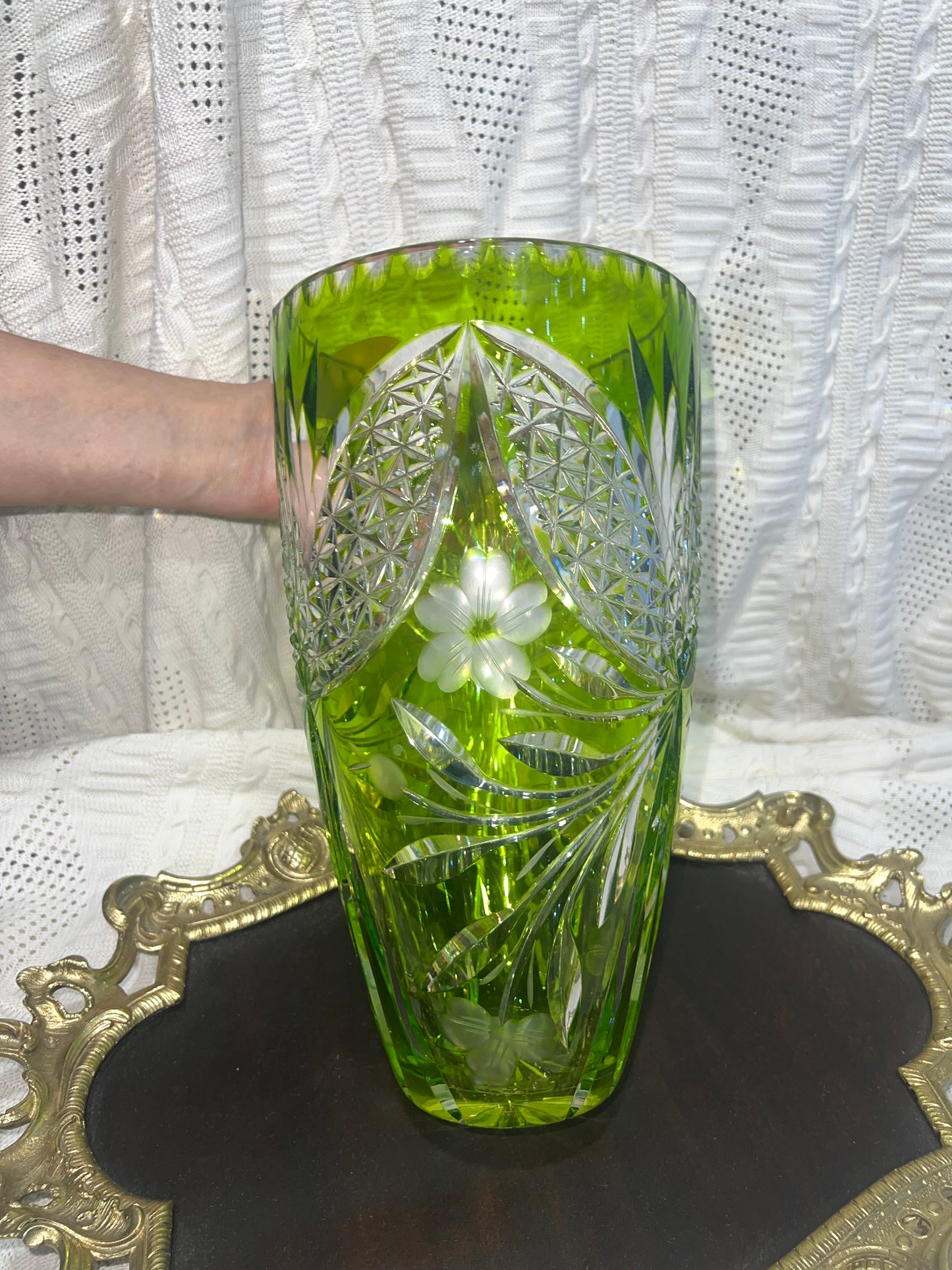 nachtmann lime paridot crystal vase