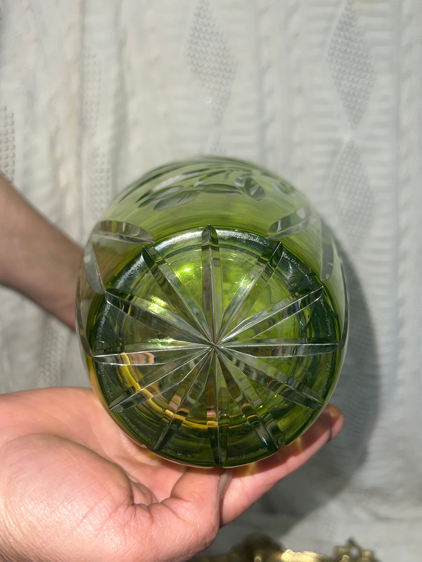 nachtmann lime paridot crystal vase